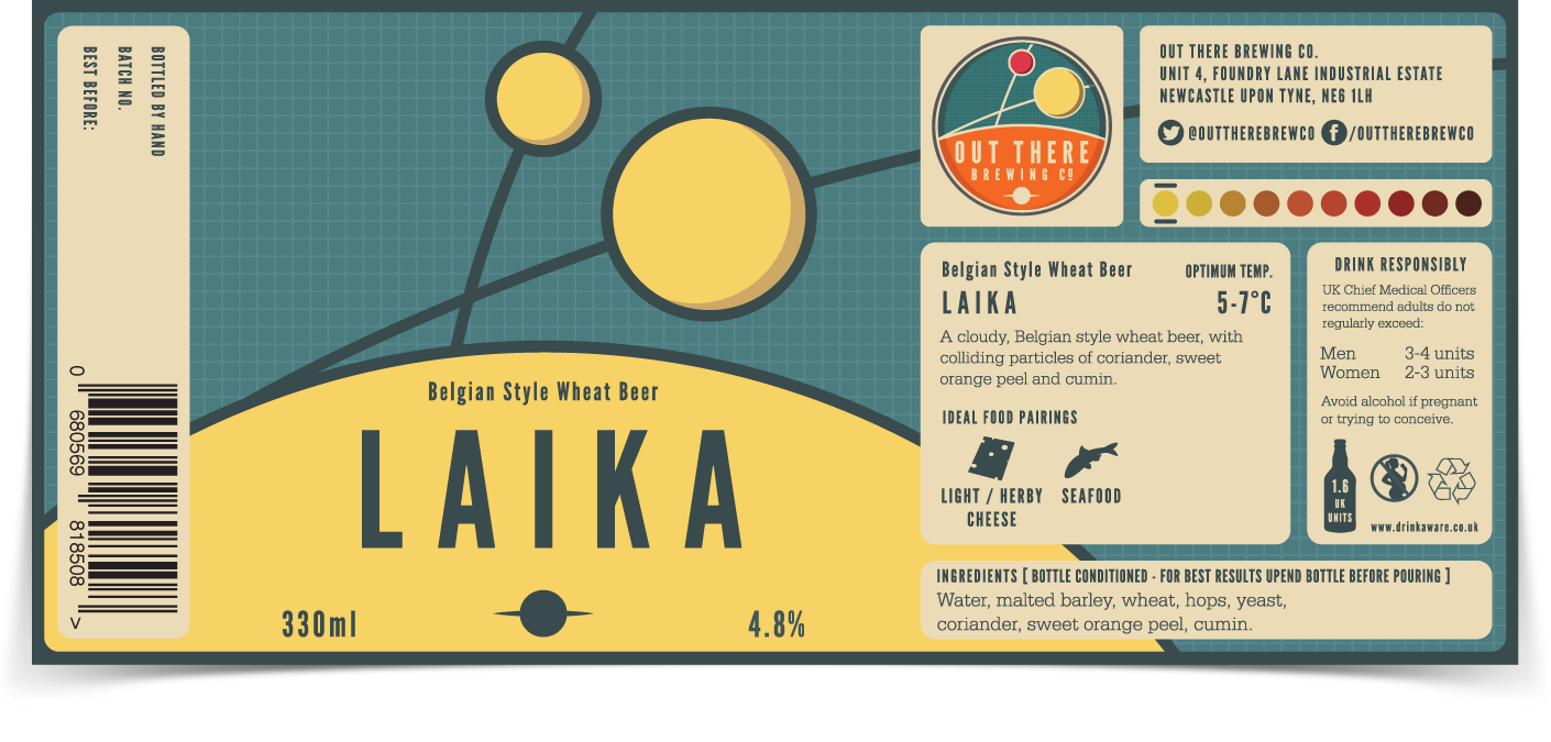 Out There Brewing Co. Laika label